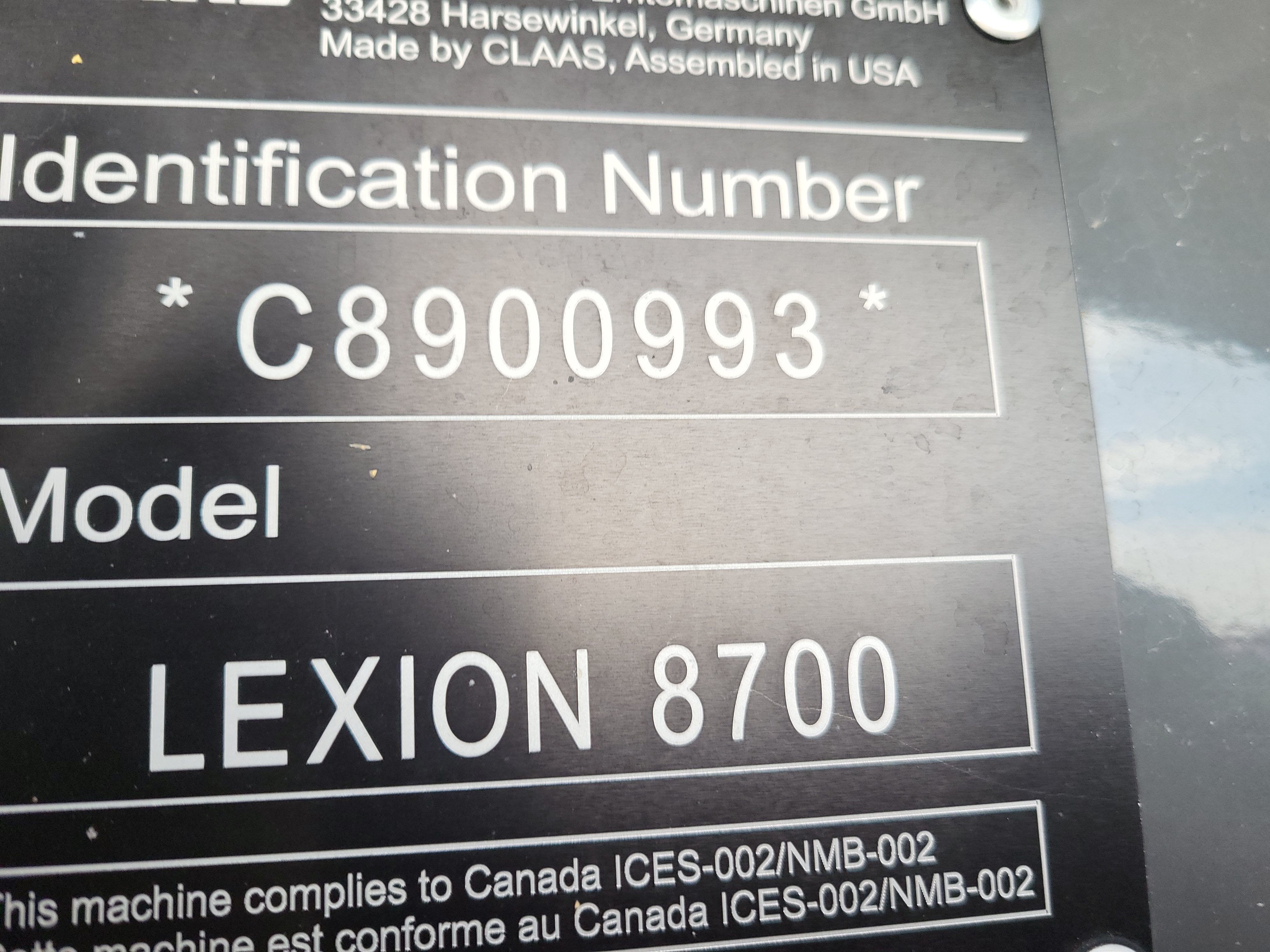 2022 CLAAS 8700TT Combine