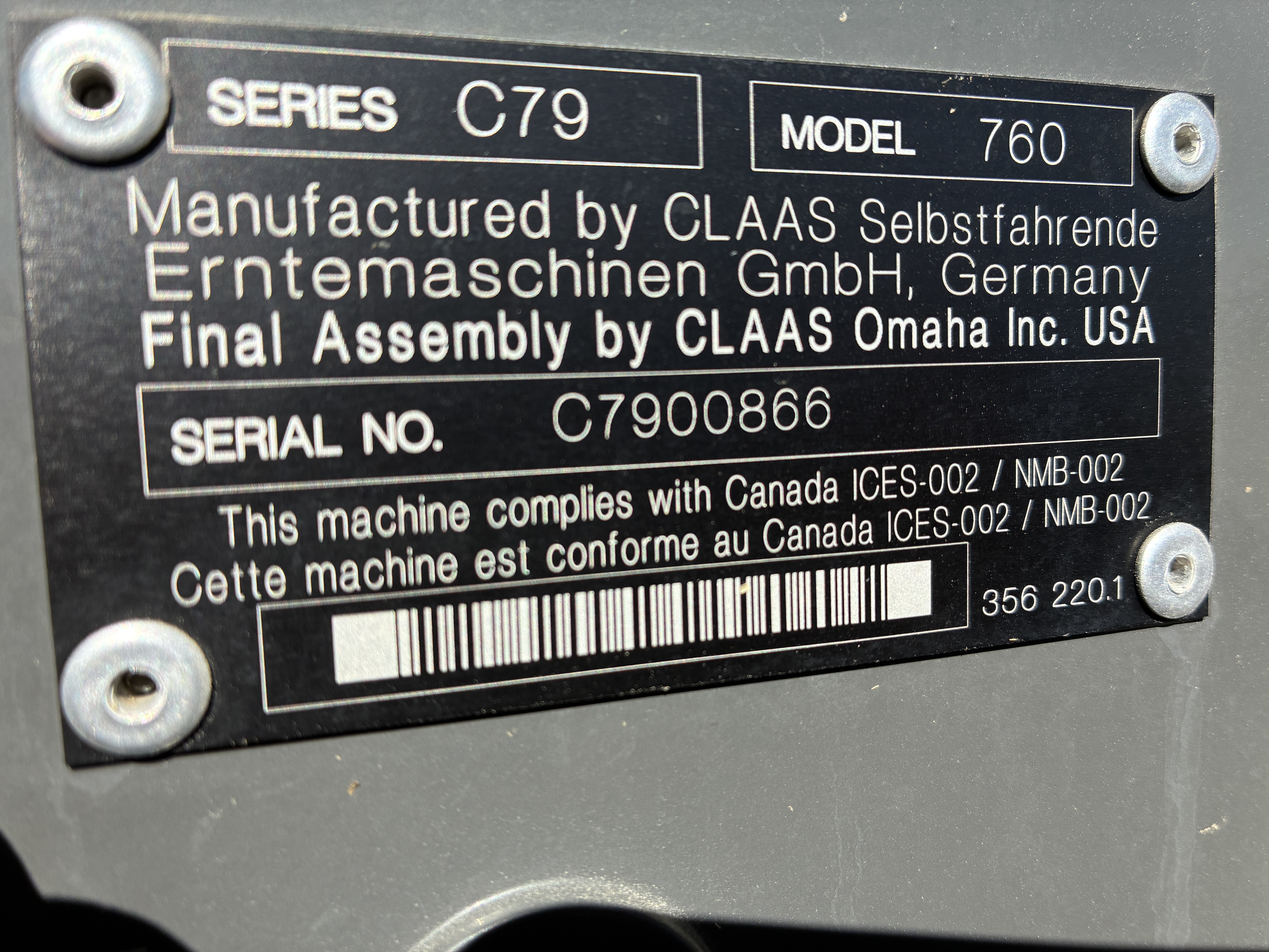 2019 CLAAS 760TT Combine