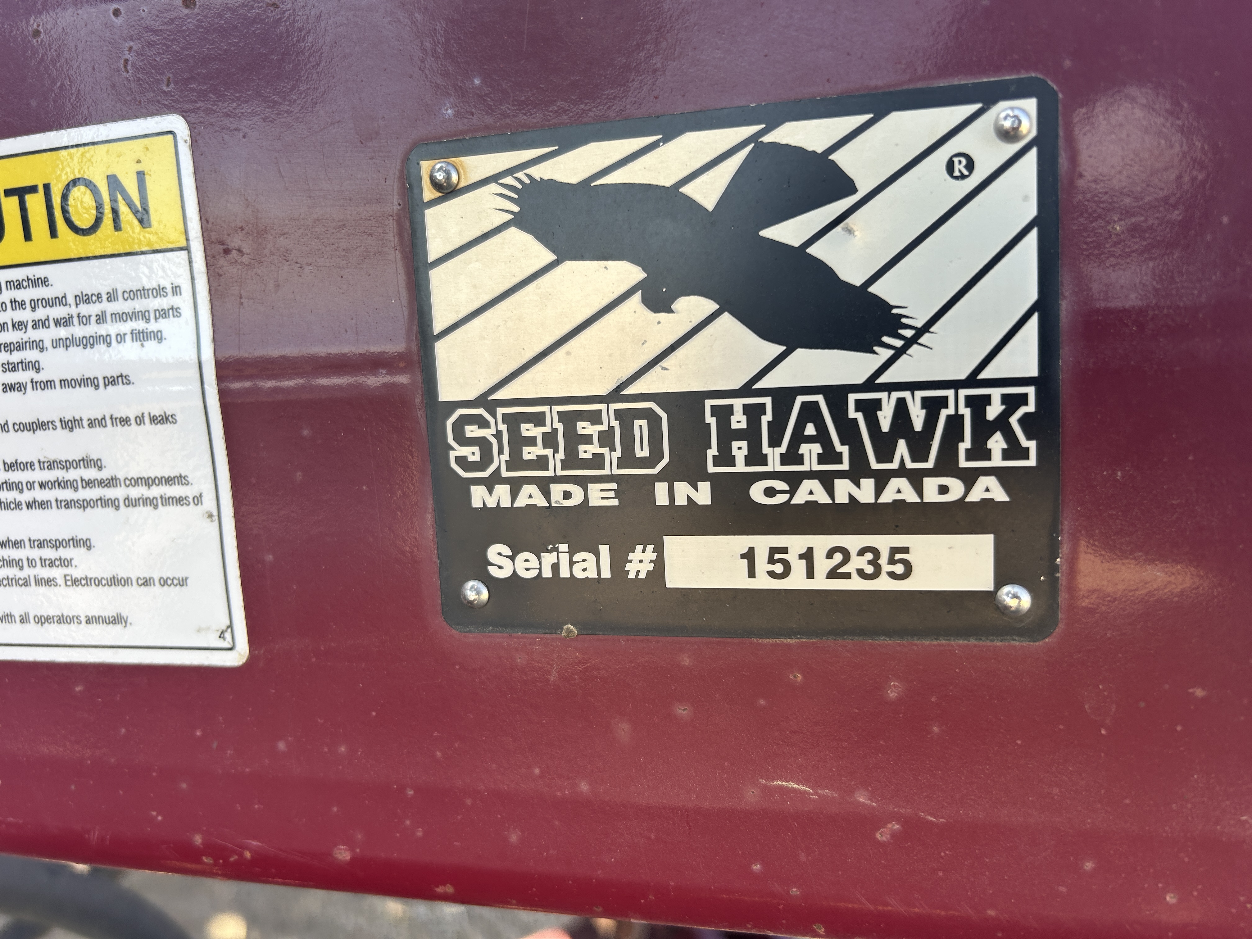 2016 Seed Hawk 8012 & 800 Air Drill