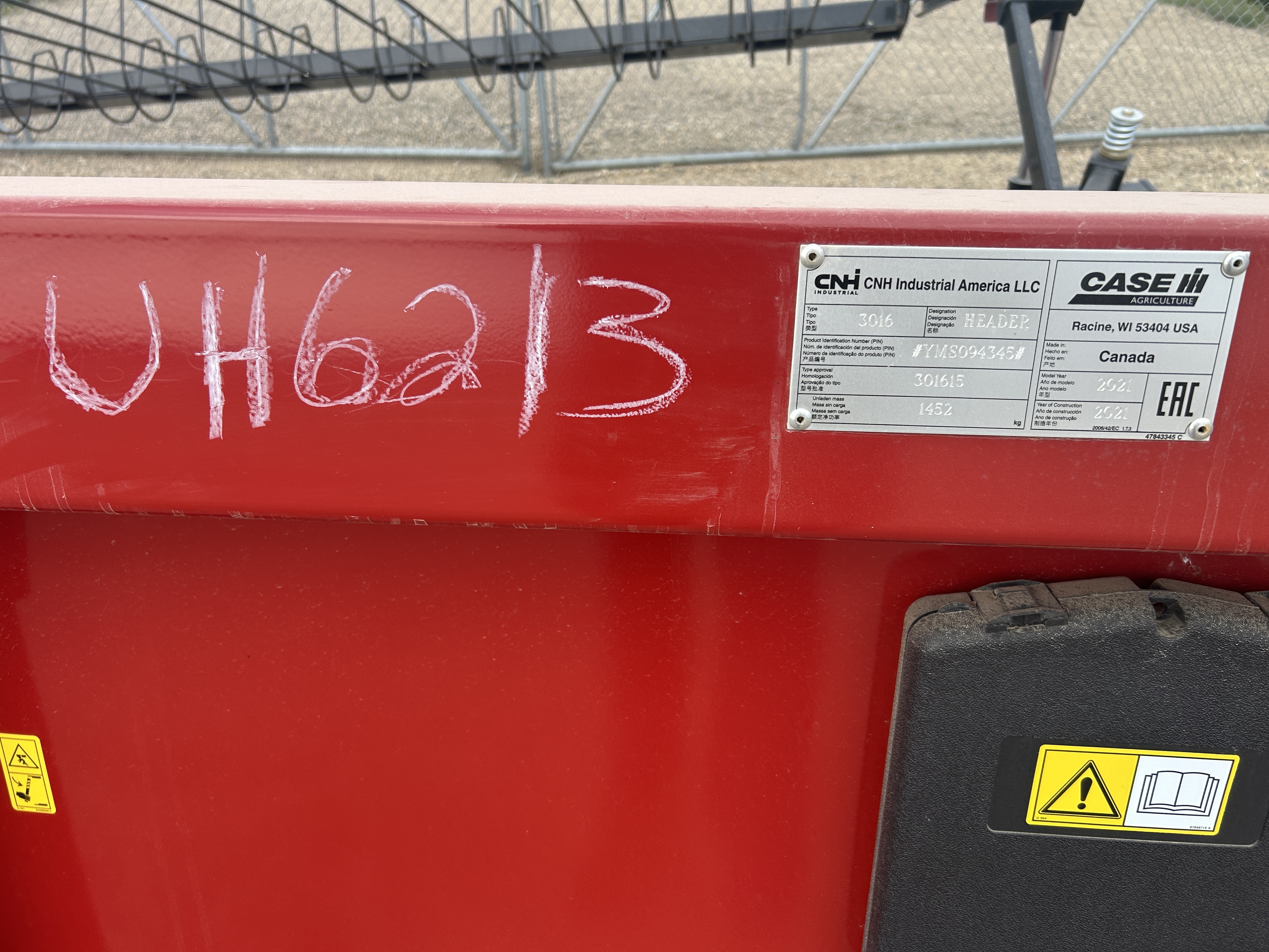 2021 Case IH 3016 Header Pickup