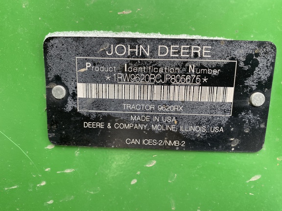 2018 John Deere 9620RX Tractor Rubber Track