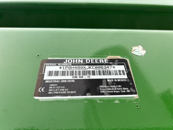 2019 John Deere H480 Loader