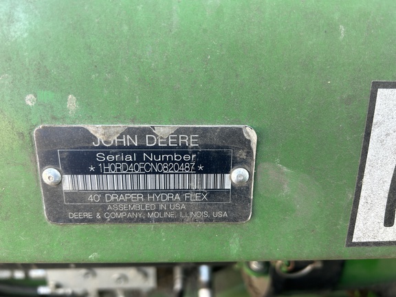 2022 John Deere RD40F Header Combine