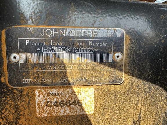 2020 John Deere W170M Windrower