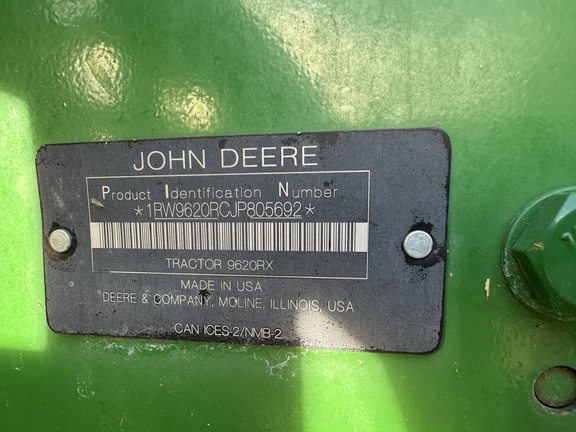 2018 John Deere 9620RX Tractor Rubber Track