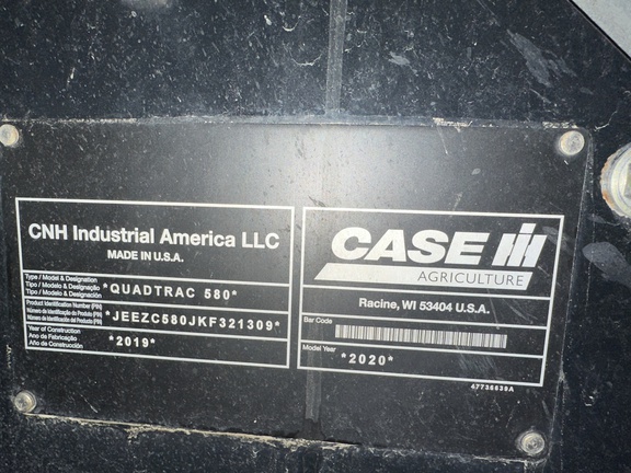 2020 Case IH 580 Tractor Rubber Track