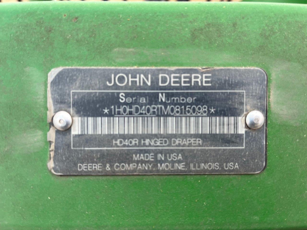 2021 John Deere HD40R Header Draper Flex