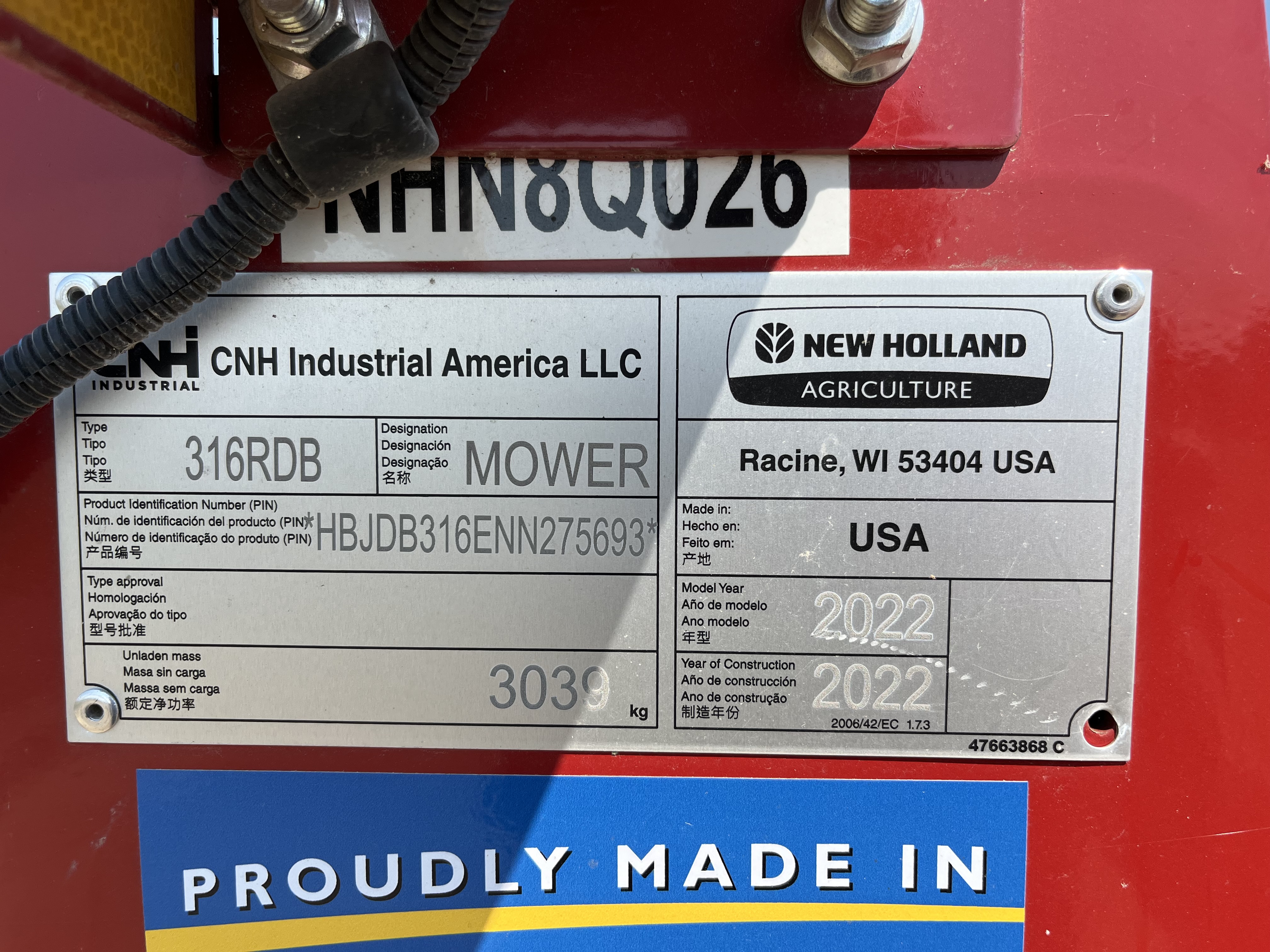 2022 New Holland DB316R Mower Conditioner/Disc