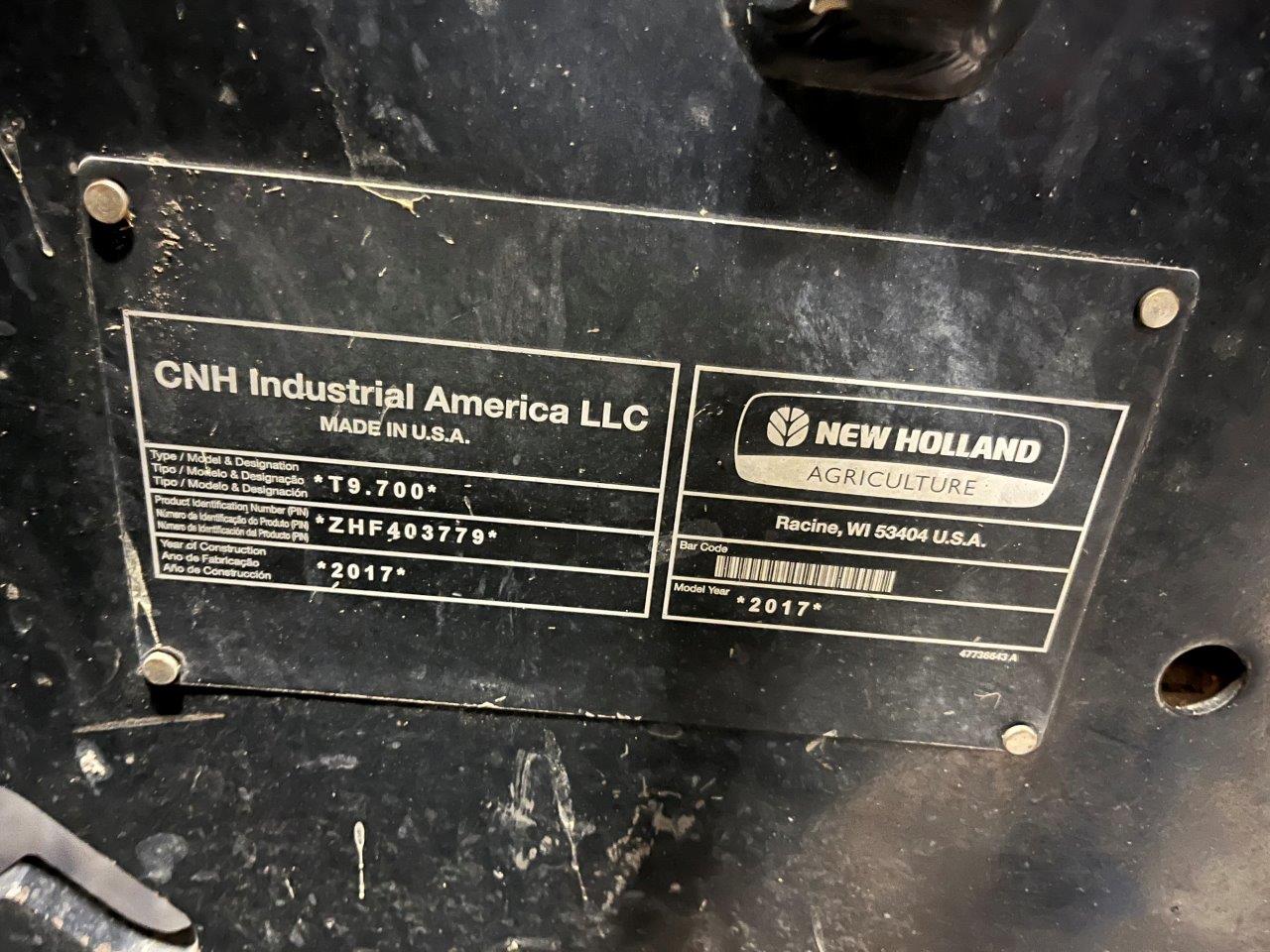 2017 New Holland T9.700 SmartTrax Tractor