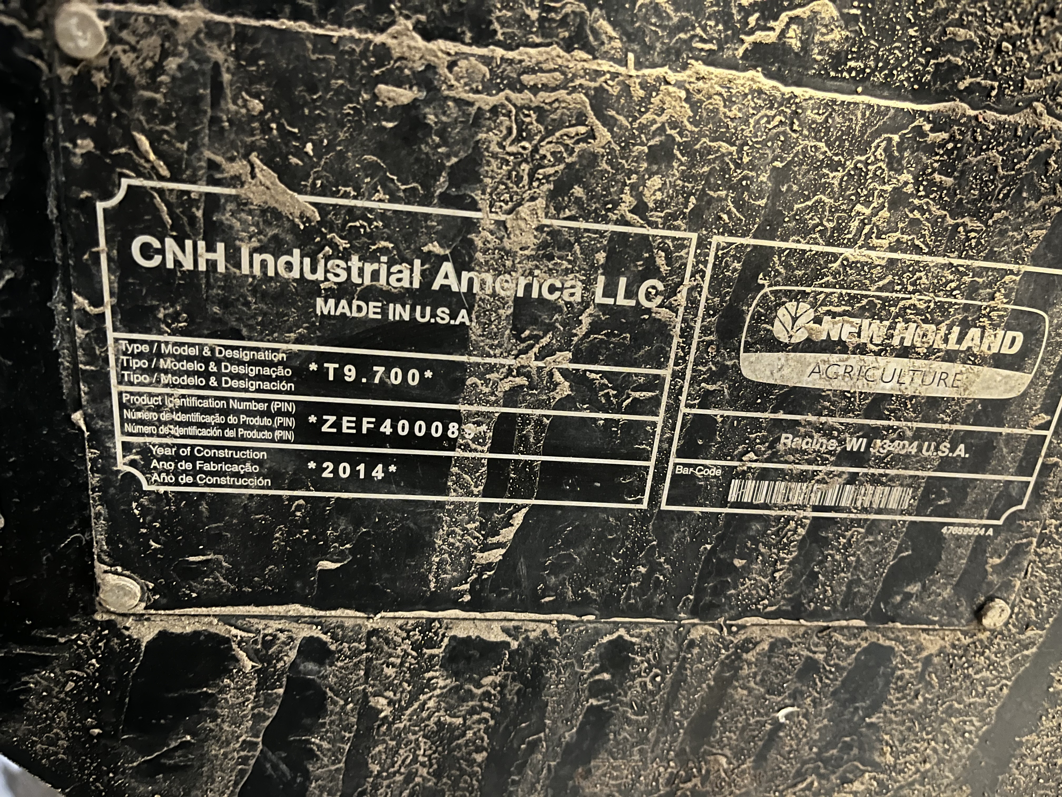 2014 New Holland T9.700 SmartTrax Tractor