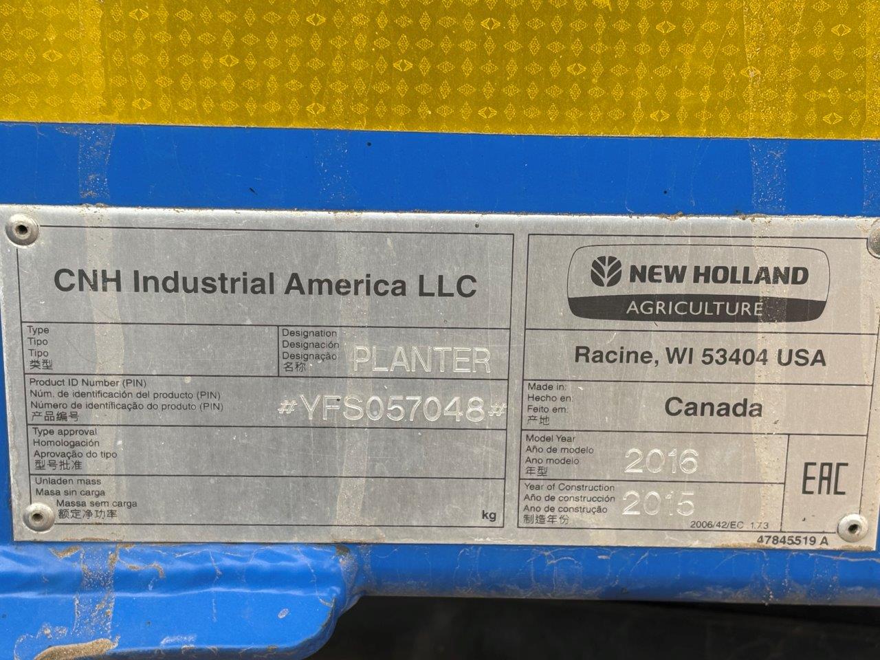 2016 New Holland P2060 70'10" w/ P4580 Air Cart Air Drill