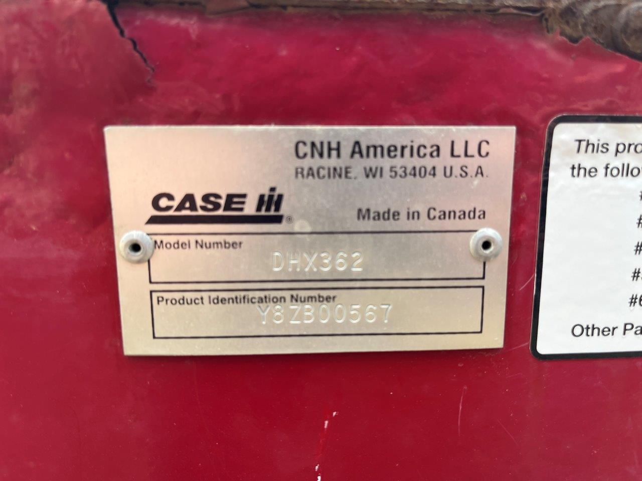 2008 Case IH DHX362 Windrower Draper Header