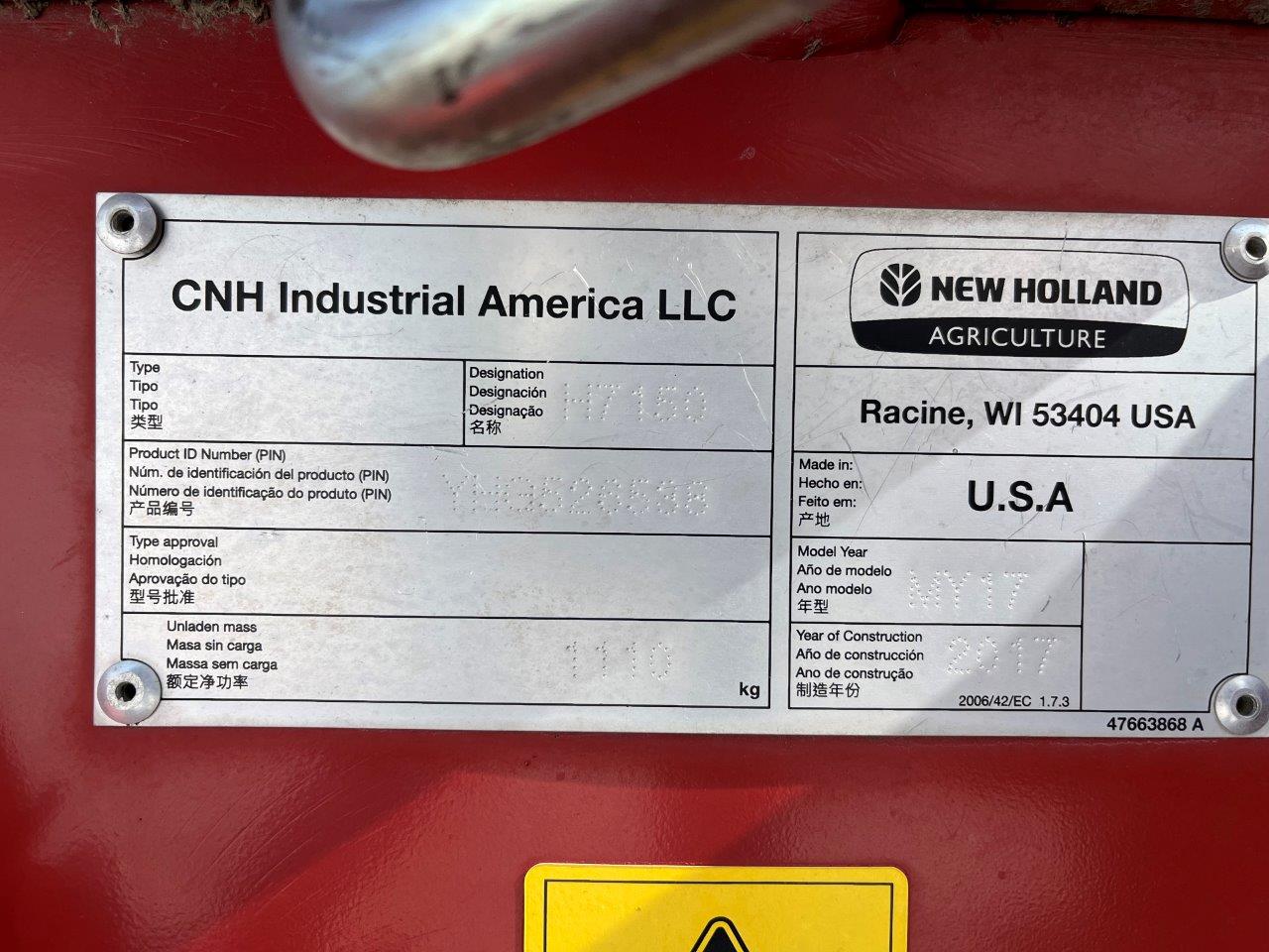 2017 New Holland H7150 - POLE ONLY Mower Conditioner