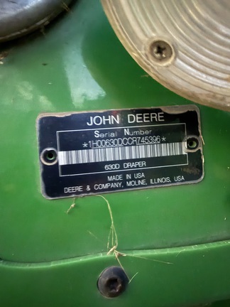 2012 John Deere 630D Header Combine