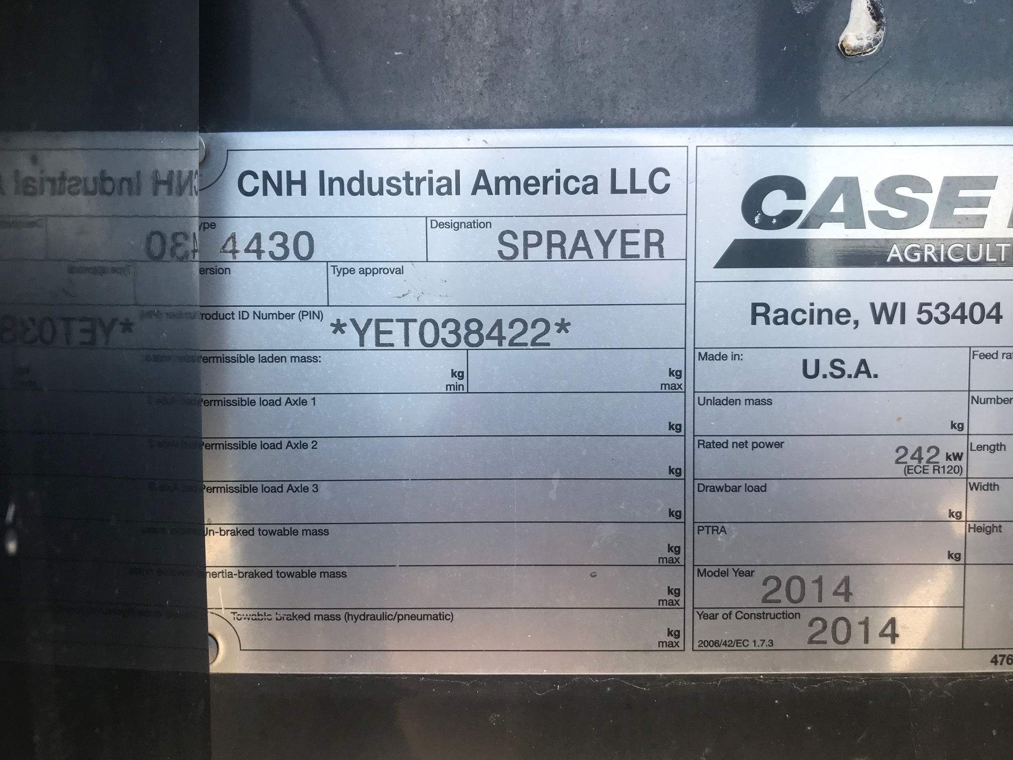 2014 Case IH Patriot 4430 Sprayer/High Clearance