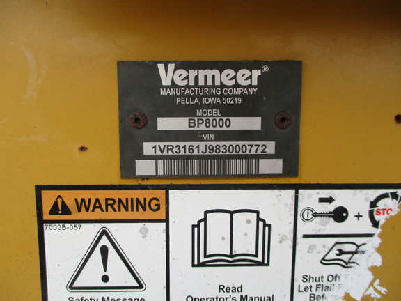 2008 Vermeer BP8000 Attachments