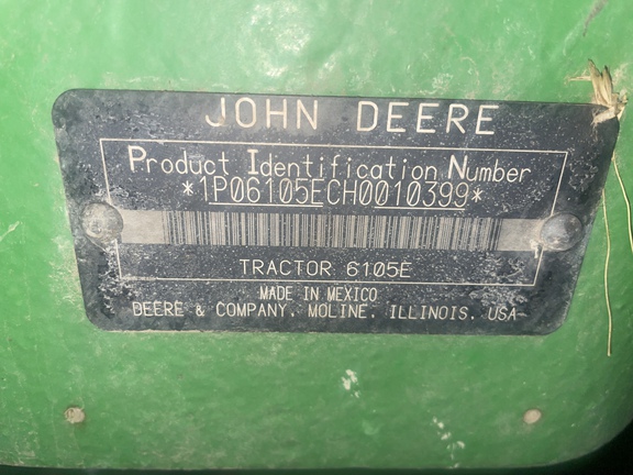 2017 John Deere 6105E Tractor