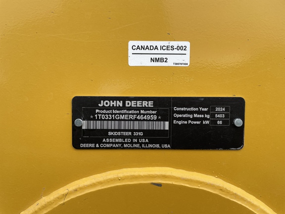 2024 John Deere 331G Compact Track Loader