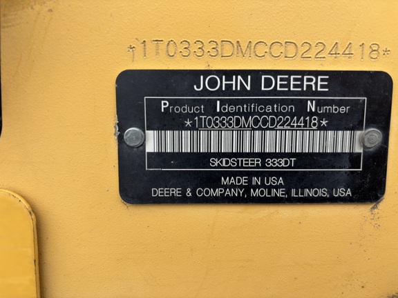 2012 John Deere 333D Compact Track Loader