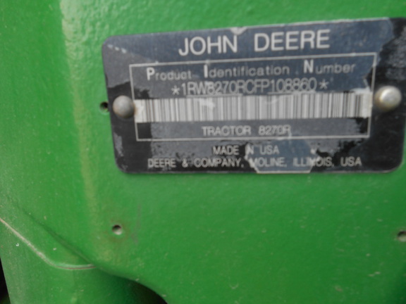 2016 John Deere 8270R Tractor