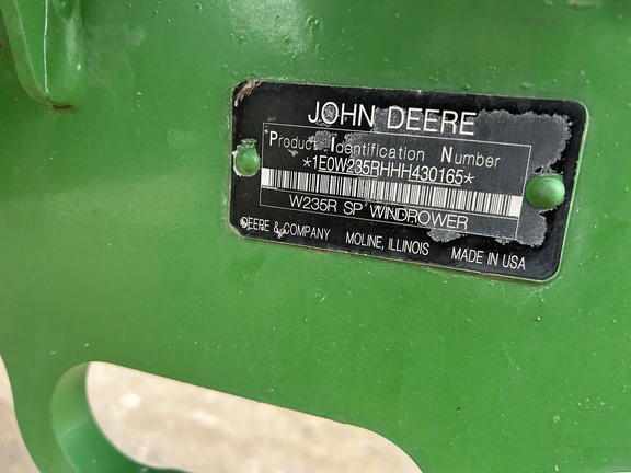 2017 John Deere W235 Windrower