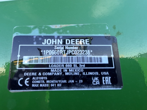 2023 John Deere 660R Loader