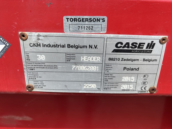 2015 Case IH 2030-30 Header Combine