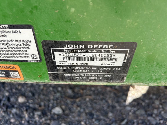 2018 John Deere 1575 Mower/Front Deck