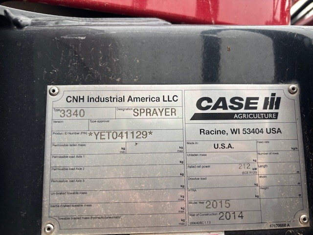 2015 Case IH PAT3340 Sprayer/High Clearance
