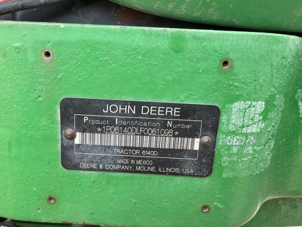 2015 John Deere 6140D Tractor