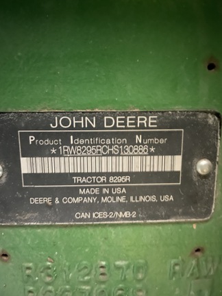 2018 John Deere 8295R Tractor