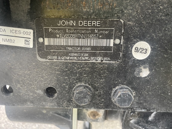 2022 John Deere 2038R Tractor Compact