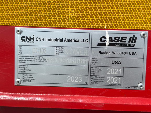 2021 Case IH DC103 Mower Conditioner