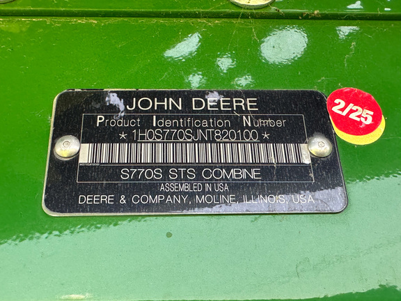 2022 John Deere S770 Combine