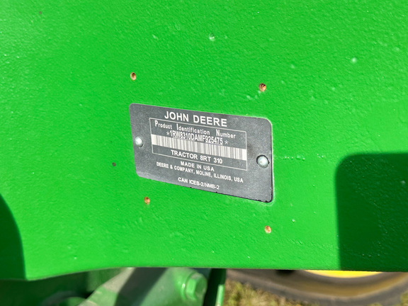 2021 John Deere 8RT 310 Tractor Rubber Track