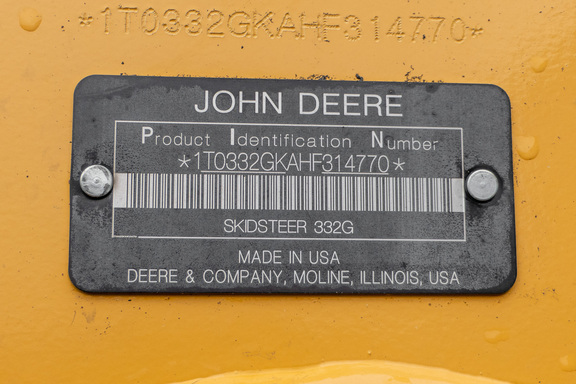 2017 John Deere 332G Skid Steer Loader