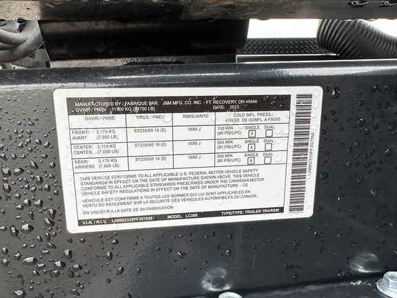 2023 J&M 390ST Tender