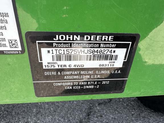 2018 John Deere 1575 Mower/Front Deck