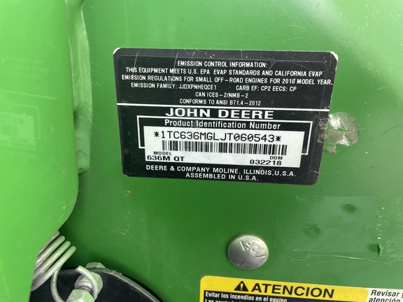 2018 John Deere 636M Misc