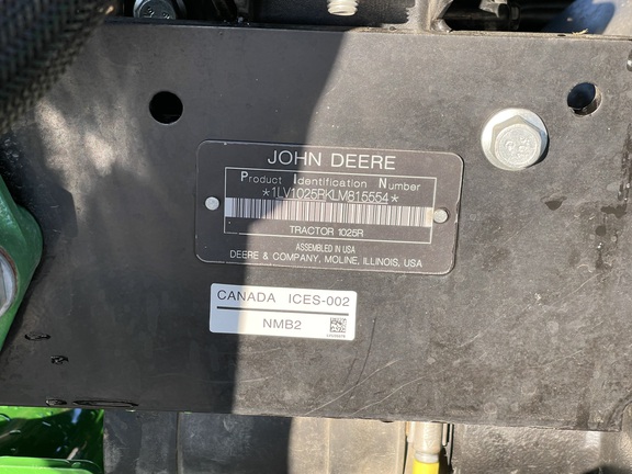 2020 John Deere 1025R Tractor Compact