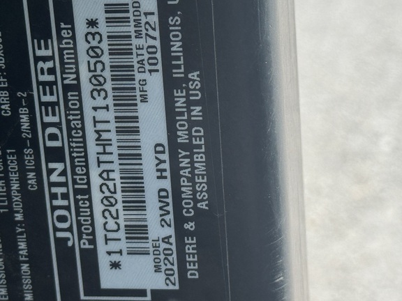 2021 John Deere 2020A ATV