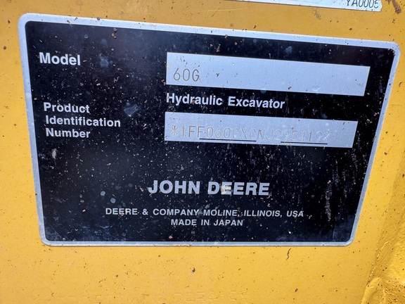 2022 John Deere 60G Excavator Mini