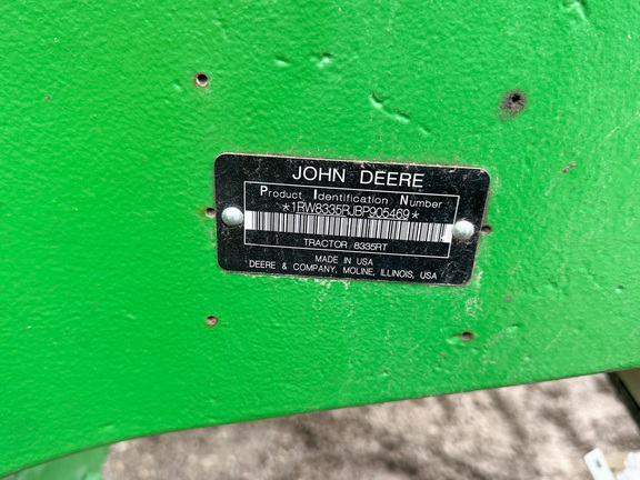 2011 John Deere 8335RT Tractor Rubber Track