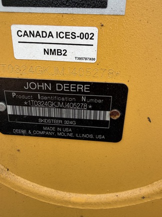 2021 John Deere 324G Skid Steer Loader