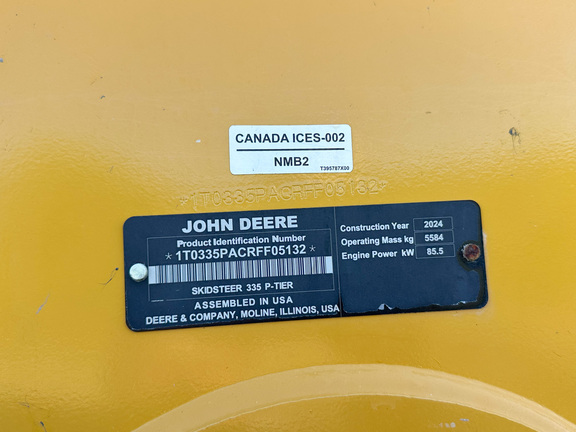 2024 John Deere 335 P Compact Track Loader