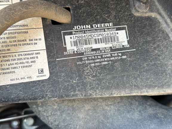 John Deere XUV 845M HVAC Cab ATV