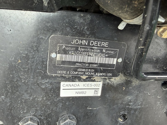 2022 John Deere 2038R Tractor Compact
