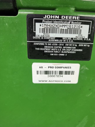 2021 John Deere TX ATV