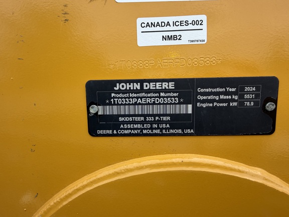 2024 John Deere 333 P Compact Track Loader
