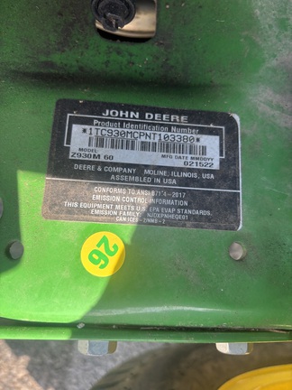 2022 John Deere Z930M Mower/Zero Turn
